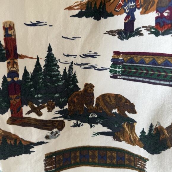 Vintage Chaps Ralph Lauren Men’s M Button Down Shirt Scenic Wilderness All Over - Picture 12 of 15